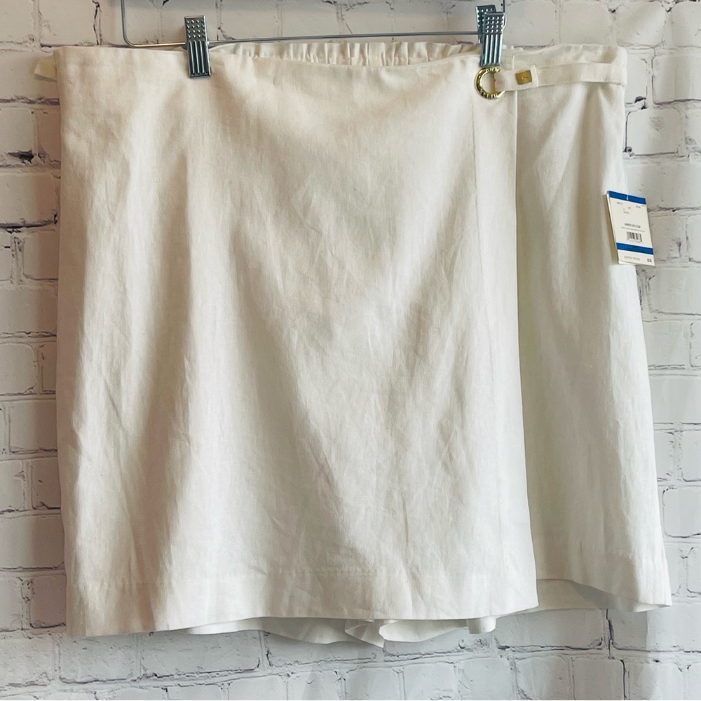 NWT Anne Klein White Linen Skort Size XL